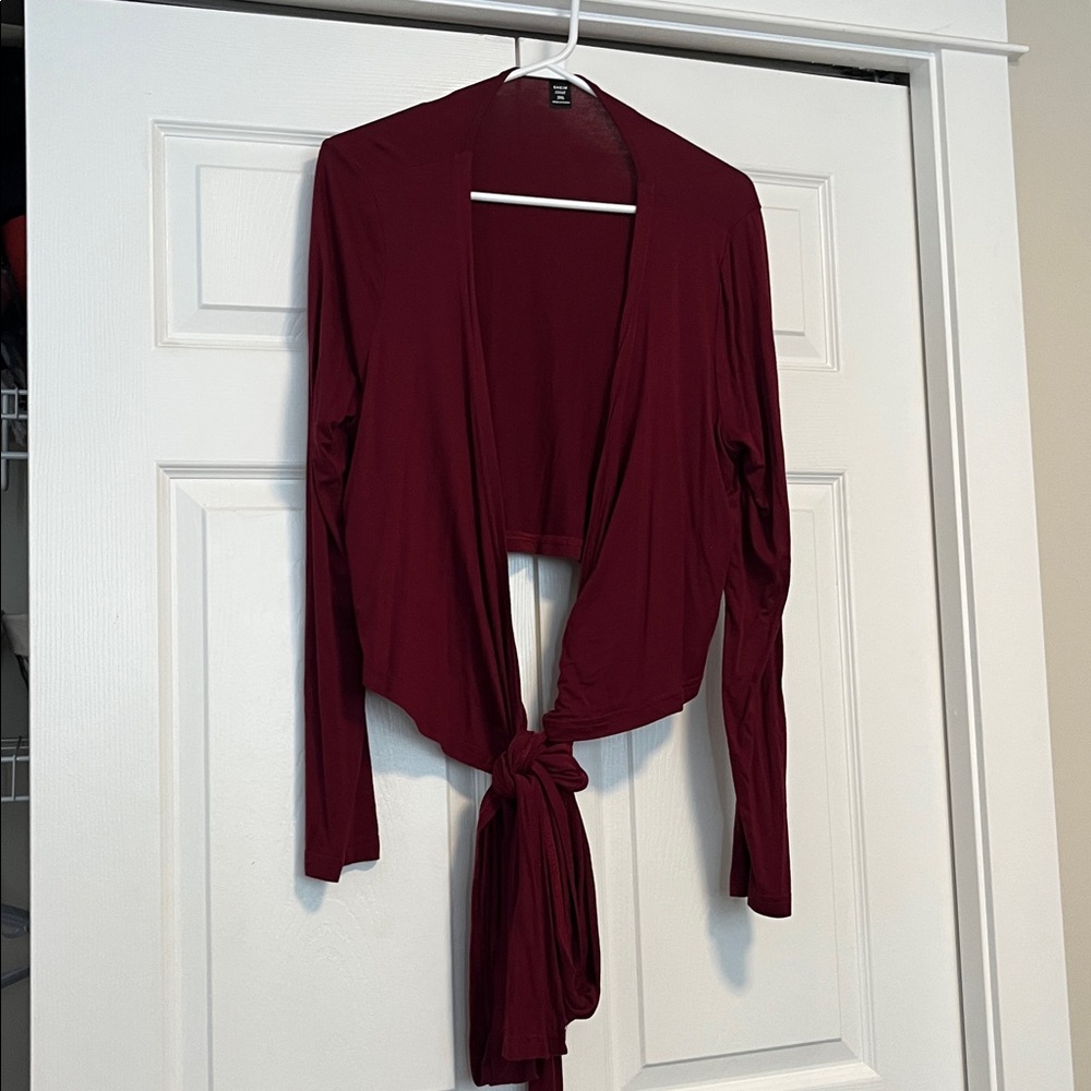Burgundy Tie-Around Shirt